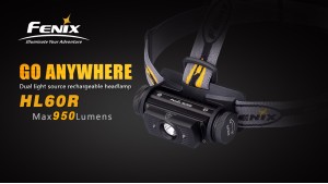 Fenix HL60R - Lanternă Frontală Reîncărcabilă - 950 Lumeni - 116 Metri - Negru